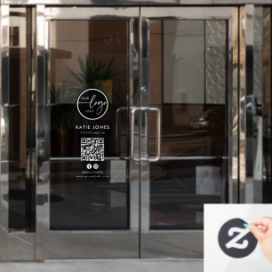 Autocollant Pour Fenêtre Code QR Noir Blanc Logo Personnalisé Connectez-vou