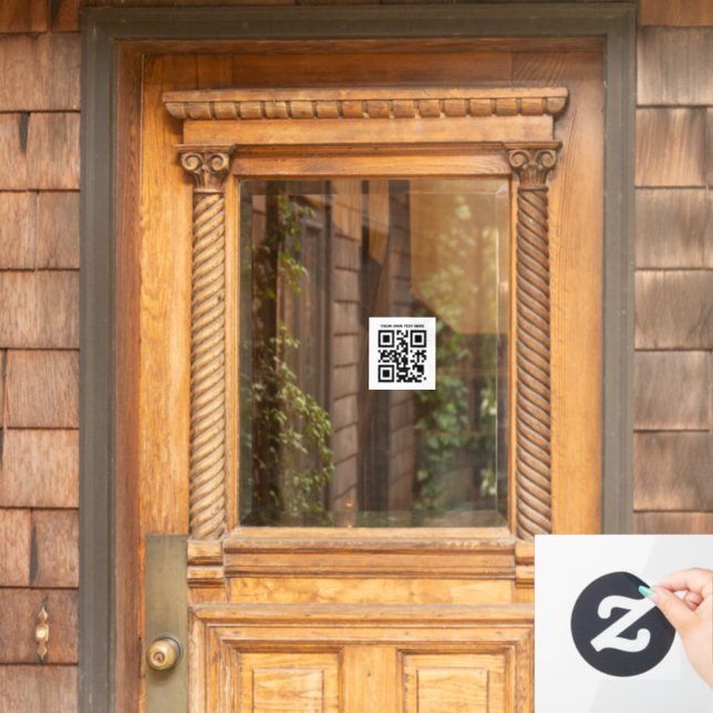 Autocollant Pour Fenêtre Code QR noir personnalisé (Porte d'accueil)