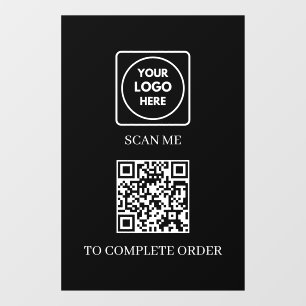 Autocollant Pour Fenêtre Code QR noir personnalisé   Affichage de commande