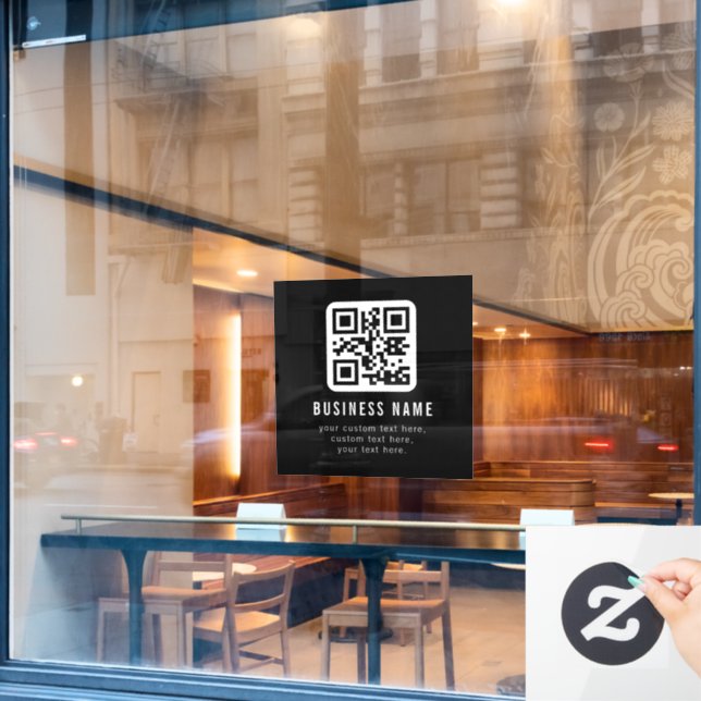 Autocollant Pour Fenêtre Code QR personnalisable & Conception de texte modi (Fenêtre de café)