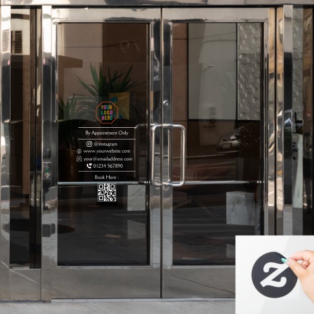 Autocollant Pour Fenêtre Code QR personnalisable Vinyl / Par établissement (Porte de bureau)
