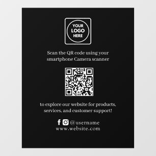 Autocollant Pour Fenêtre Code QR personnalisé   Affichage commercial modern