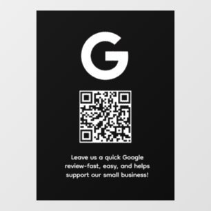 Autocollant Pour Fenêtre Code QR personnalisé Affichage des avis Google p