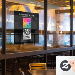 Autocollant Pour Fenêtre Code QR personnalisé Carré de texte Slogan du logo