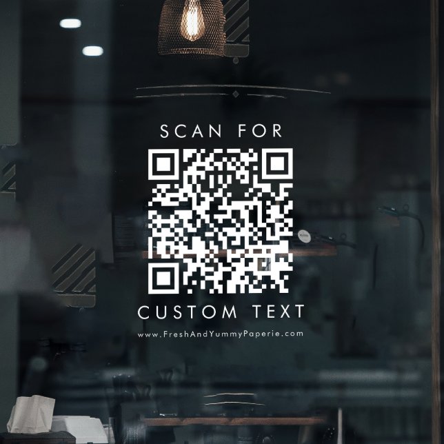 Autocollant Pour Fenêtre Code QR personnalisé Chic Transparent Business (Créateur téléchargé)