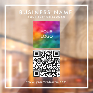 Autocollant Pour Fenêtre Code QR personnalisé - Logo d'entreprise Texte mod