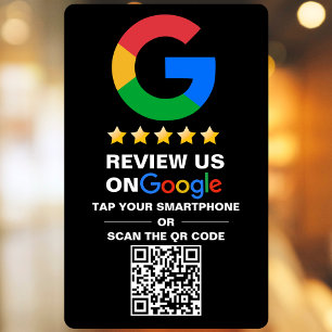 Autocollant Pour Fenêtre Code QR personnalisé noir moderne pour avis Google