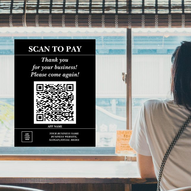 Autocollant Pour Fenêtre Code QR personnalisé pour entreprise Paiement mobi (Créateur téléchargé)