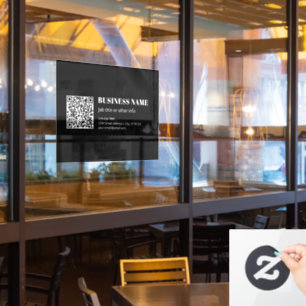 Autocollant Pour Fenêtre Code QR personnalisé & Texte rétro-moderne modifia