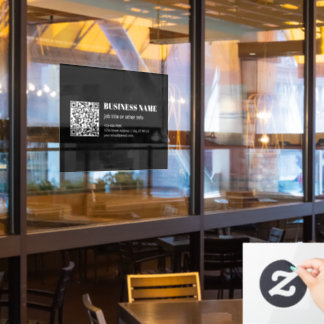 Autocollant Pour Fenêtre Code QR personnalisé & Texte rétro-moderne modifia