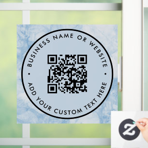 Autocollant Pour Fenêtre Code QR Rond scannable minimaliste pour entrepri