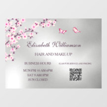 Code QR | Salon Rose Fleur de Cerisier Argent