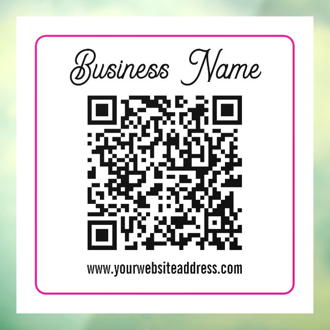 Autocollant Pour Fenêtre Code QR scannable avec écriture manuscrite cursive (Feuille 3)