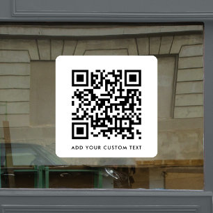 Autocollant Pour Fenêtre Code QR Votre Texte Moderne Minimaliste Simple B