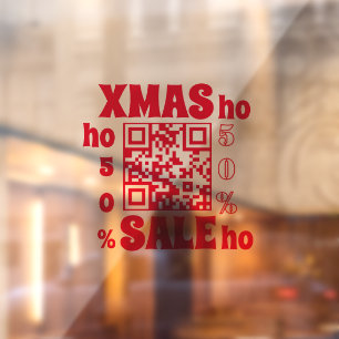 Autocollant Pour Fenêtre Code QR XMAS VENTES ho ho ho 50%