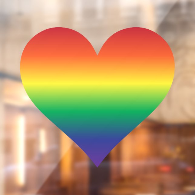 Autocollant Pour Fenêtre Coeur arc-en-ciel (Feuille 2)