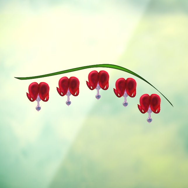 Autocollant Pour Fenêtre Coeurs rouges saignants illustrés (Feuille 3)