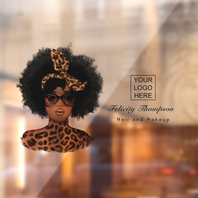 Autocollant Pour Fenêtre Coiffeur afro-américain (Feuille 2)