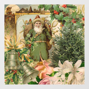 Autocollant Pour Fenêtre Collage de Noël Père Noël vert de l'ancien monde A