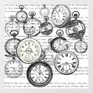 Autocollant Pour Fenêtre Collage Montre de Goût Victorien Alice au Pays des