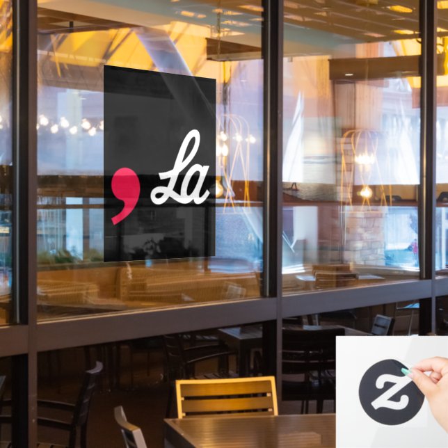 Autocollant Pour Fenêtre Comma La Funny Ponctuation Kamala Harris (Fenêtre du restaurant)