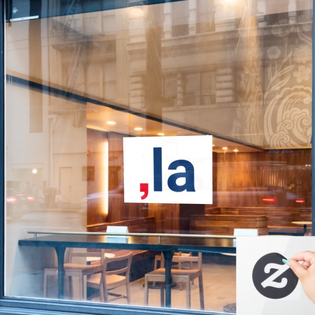 Autocollant Pour Fenêtre Comma La kamala drôle prononciation patriotique (Fenêtre de café)