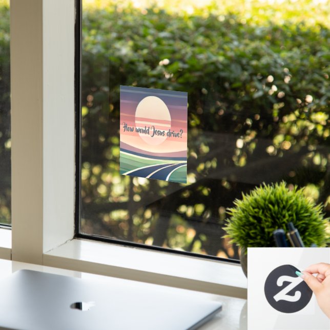 Autocollant Pour Fenêtre Comment Jésus conduirait-il ? (Bureau)