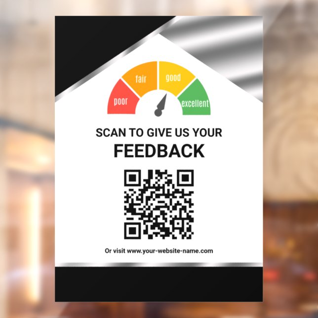 Autocollant Pour Fenêtre Commentaires client code QR sans contact Noir (Feuille 2)
