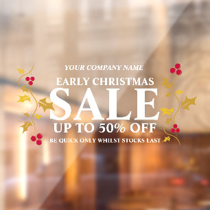 Autocollant Pour Fenêtre Commerce de détail boutique début Noël vente