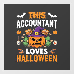 Autocollant Pour Fenêtre Comptable Aime Halloween Citrouille Comptable Desi
