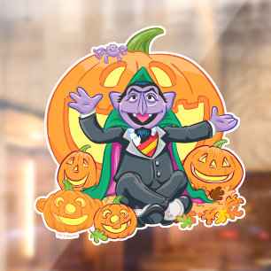 Autocollant Pour Fenêtre Comte von Count   Citrouilles d'Halloween