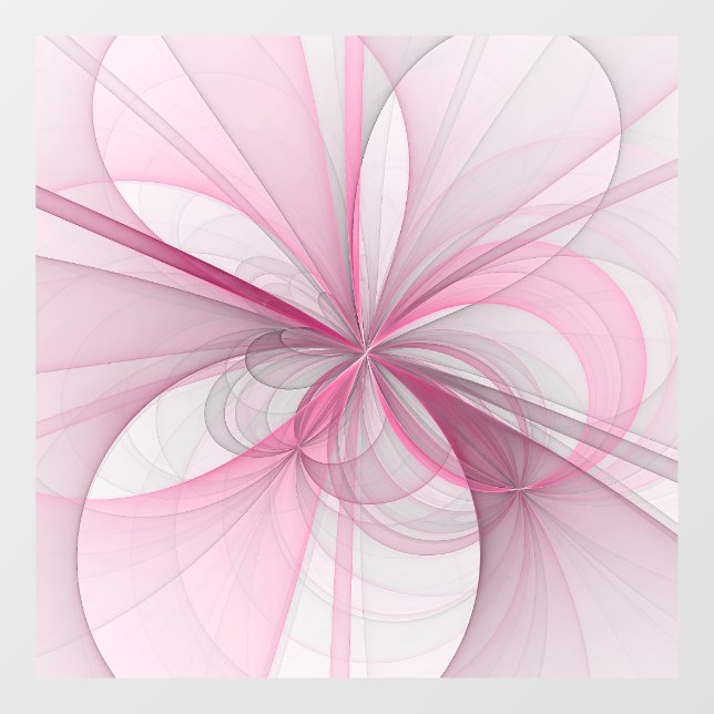 Autocollant Pour Fenêtre Conception Abstraite de fractal rose pâle moderne (Feuille)
