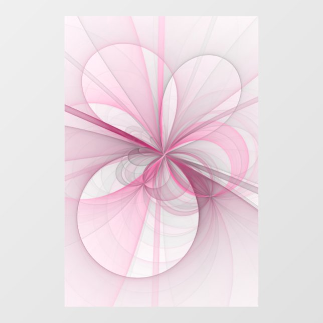 Autocollant Pour Fenêtre Conception Abstraite de fractal rose pâle moderne (Feuille)