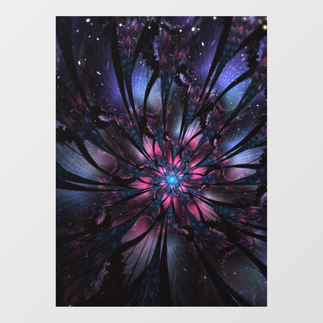 Autocollant Pour Fenêtre Conception Abstraite des fleurs fractales. (Feuille)