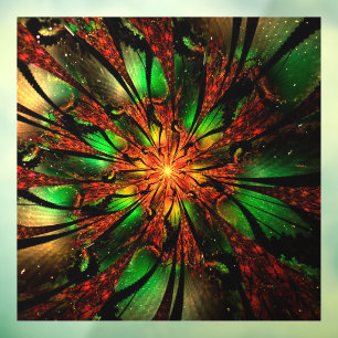 Autocollant Pour Fenêtre Conception Abstraite des fleurs fractales.