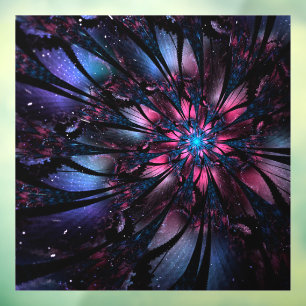 Autocollant Pour Fenêtre Conception Abstraite des fleurs fractales.