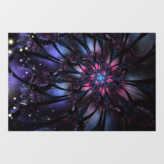 Autocollant Pour Fenêtre Conception Abstraite des fleurs fractales. (Feuille)