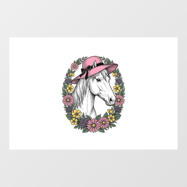 Autocollant Pour Fenêtre Conception d'art vectoriel de portrait de cheval f (Feuille)