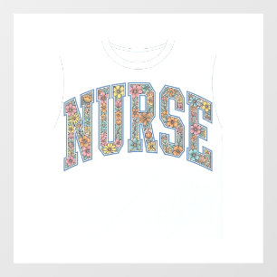 Autocollant Pour Fenêtre Conception de chemise à lettres universitaires flo