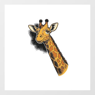 Autocollant Pour Fenêtre Conception de chemise de girafe mignonne gravée vi