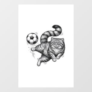 Autocollant Pour Fenêtre Conception de chemise de kick de foot de chat de g