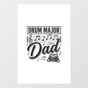 Autocollant Pour Fenêtre Conception de chemise de musique vintage Drum Majo
