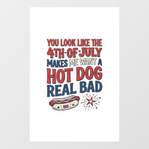 Autocollant Pour Fenêtre Conception de chemise patriotique de hot-dog drôle