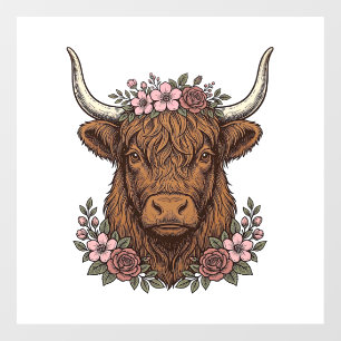 Autocollant Pour Fenêtre Conception de chemise vectorielle de vache highlan