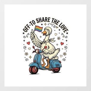 Autocollant Pour Fenêtre Conception de chemise vintage Funny Goose Scooter 
