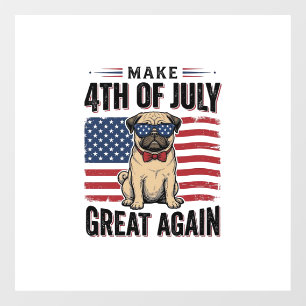 Autocollant Pour Fenêtre Conception de chemise vintage patriotique de Pug d