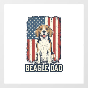 Autocollant Pour Fenêtre Conception de chien de gravure vintage patriotique