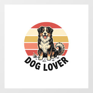 Autocollant Pour Fenêtre Conception de coucher de soleil de chien mignon gr