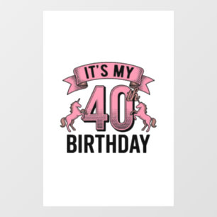 Autocollant Pour Fenêtre Conception de gravure vintage de licorne pour 40e