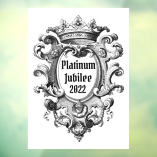 Autocollant Pour Fenêtre Conception de la Couronne vintage Platinum Jubilee